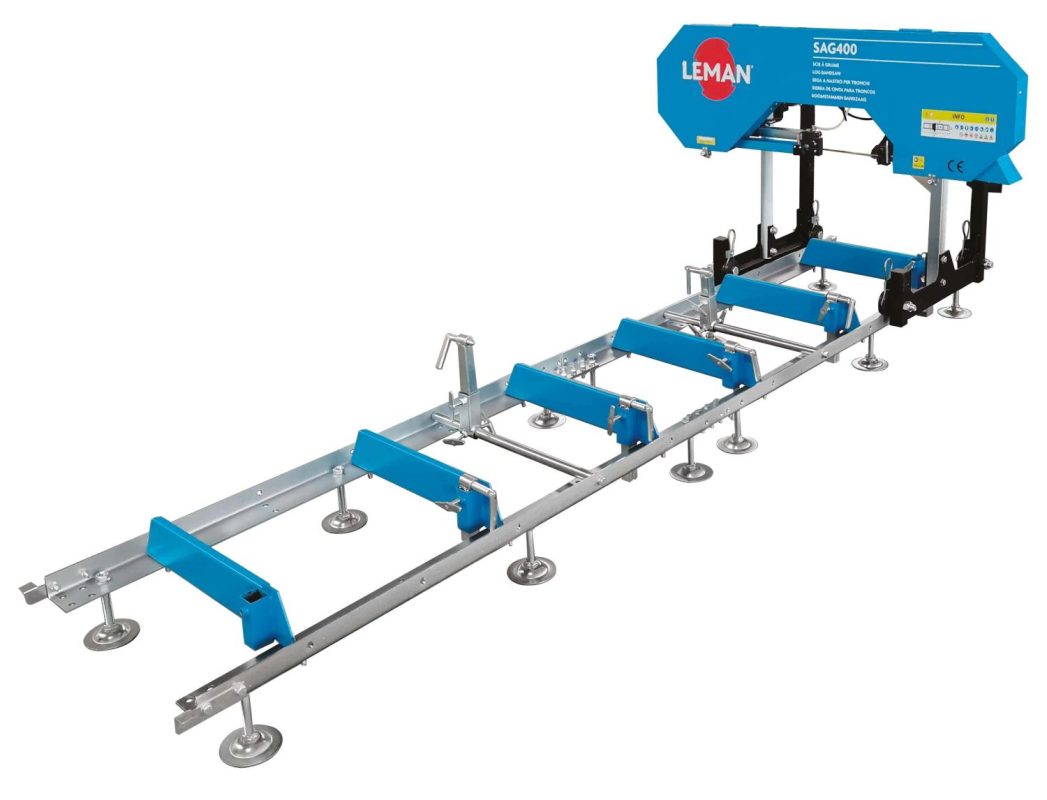 LEMAN - SAG400 - Scierie Mobile électrique compacte 230V - Diamètre de bûche 400 mm - Puissance 2200 W