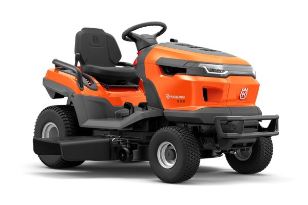 Tondeuse autoportée Husqvarna TS 220T à 2 cylindres - éjection latérale - Coupe 108CM